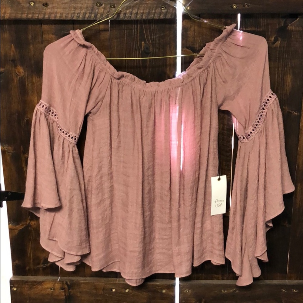 Pink off the shoulder top